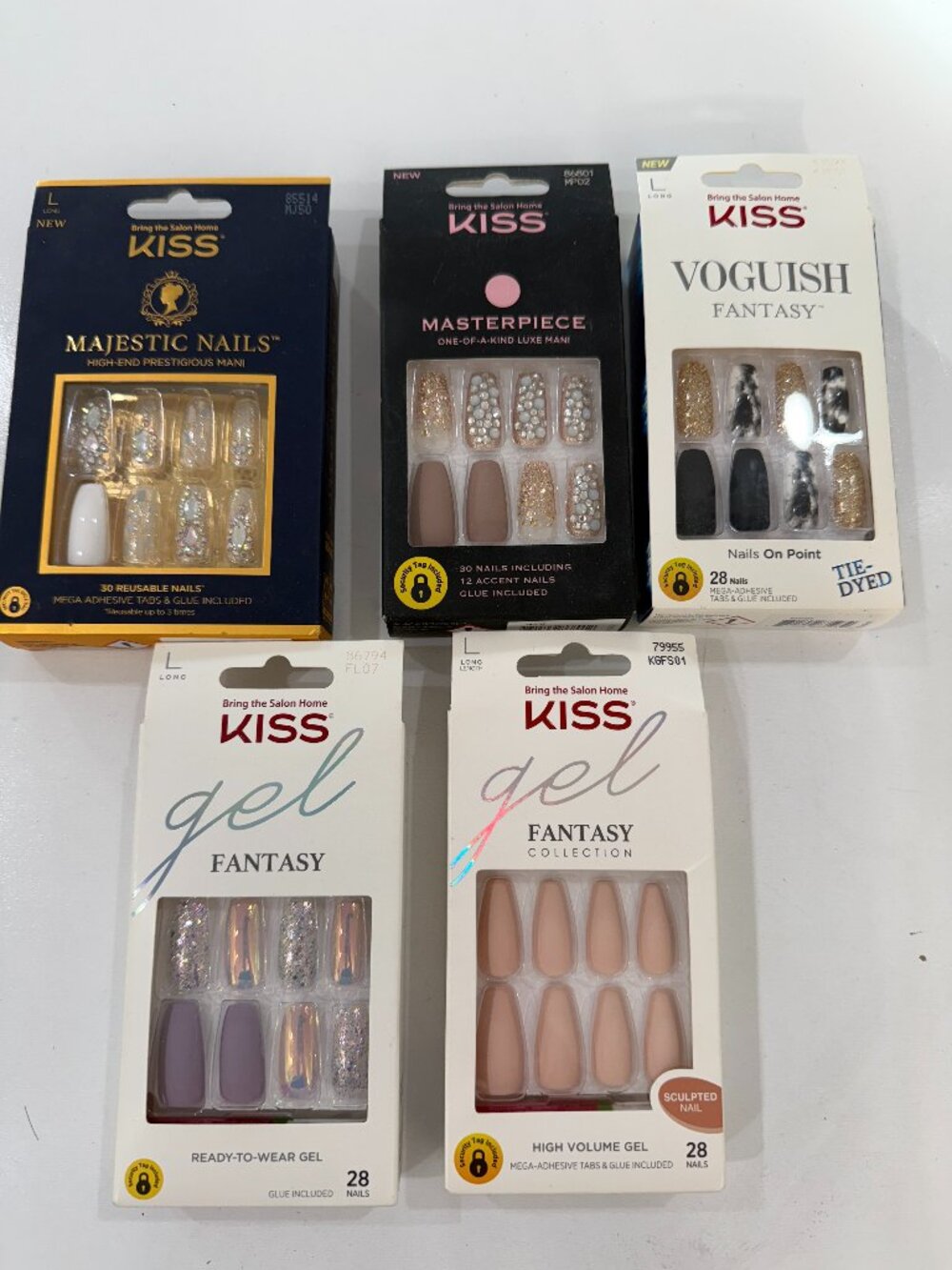 5 KISS Masterpiece Majestic Gel One-of-a-Kind Mani Nail Bundle Lot NEW NWT